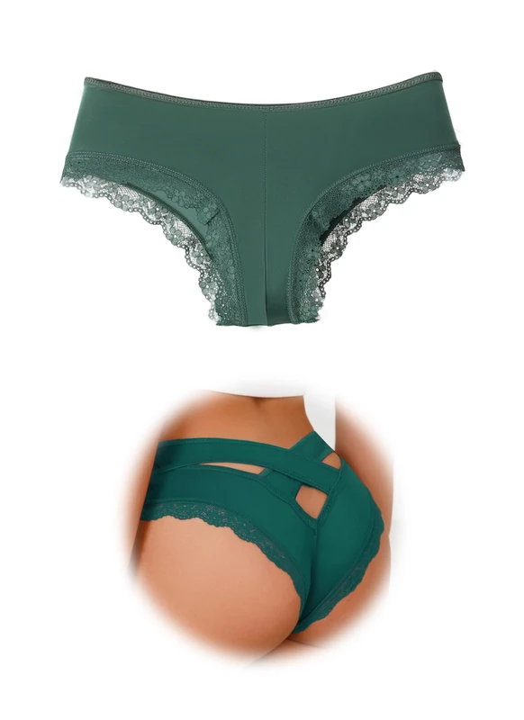 APRSEA Women Knickers Mid Waist Briefs Silky Stretch Comfort Fit Pants Green Pants Valentine XL