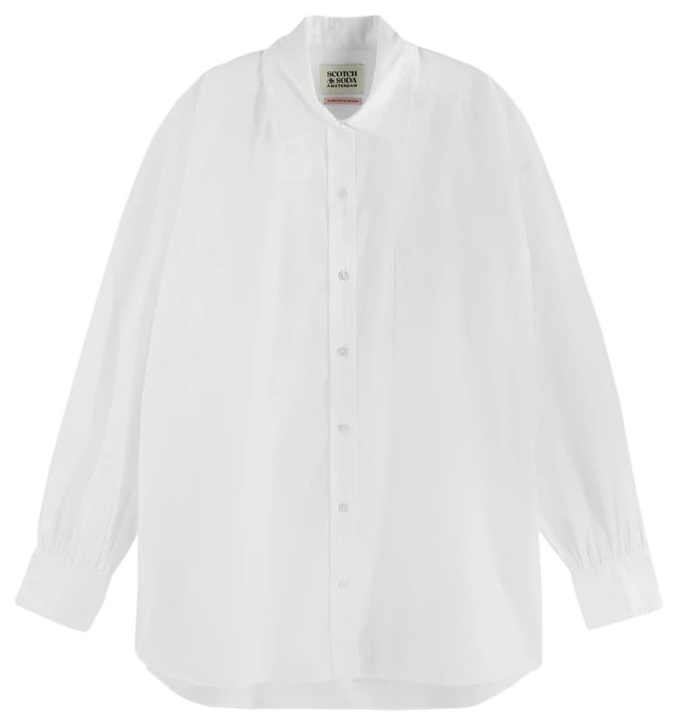 Scotch & Soda Women's Regular-fit Girlfriend Shirt, White, 40 in