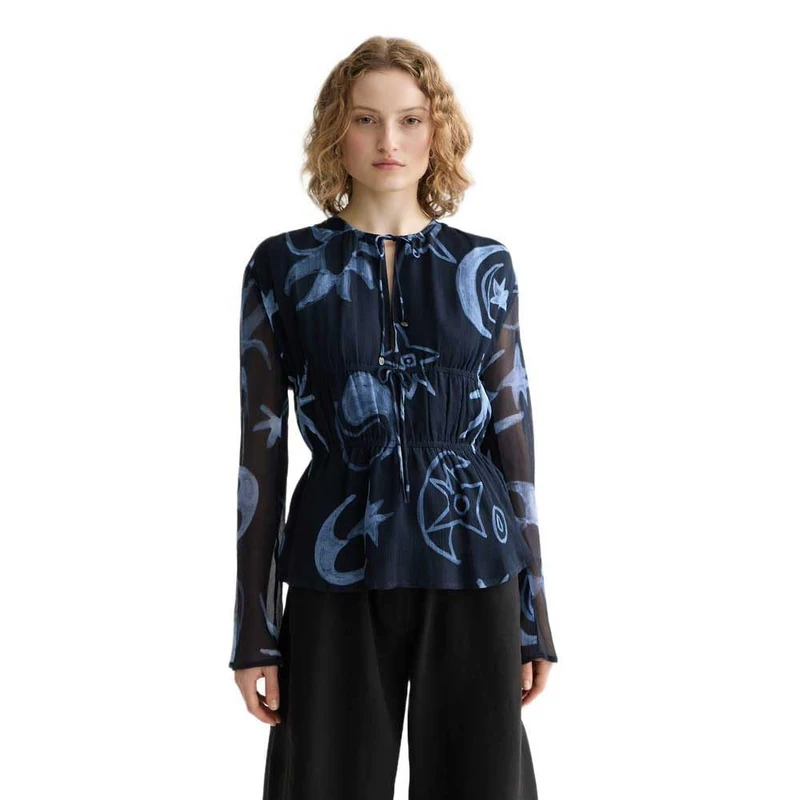 Scotch & Soda Printed Tied Front Woven Top