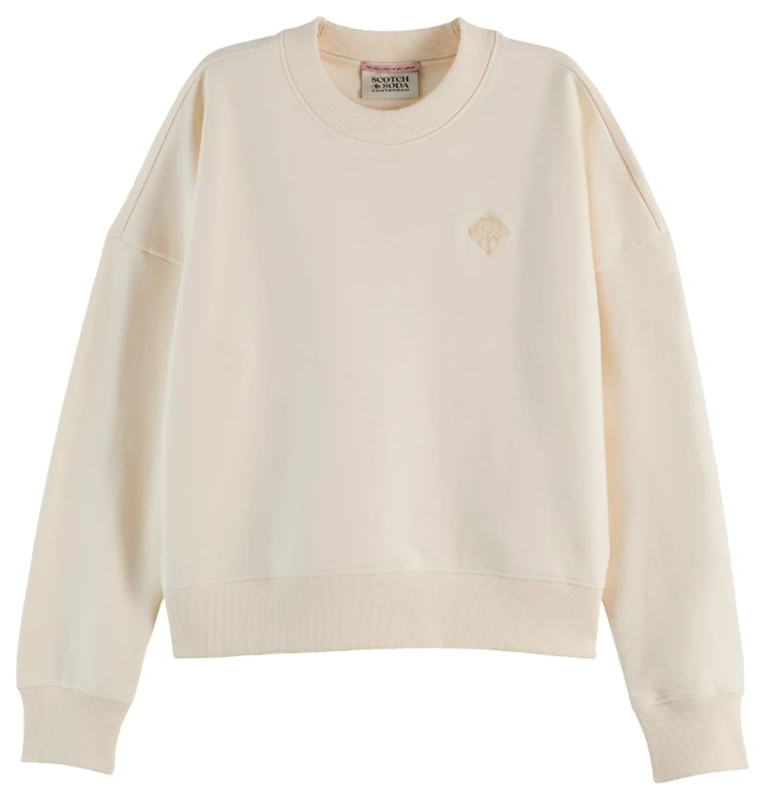 Scotch & Soda Women's Embroidered Sweatshirt, White, XL