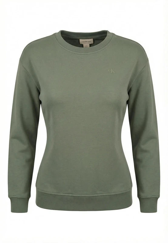 Calvin Klein Women's LS ARCHIVE LOGO FRENCH TERRY RLX LV047B236G Sweatshirts, GREY (Autumn Green), S