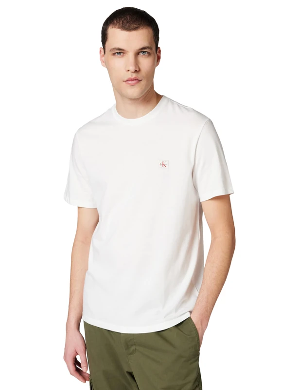 Calvin Klein Men's SS Badge TEE 2PK LV04RD248G Tees, Multi (Maritime Navy/Bright White), XS
