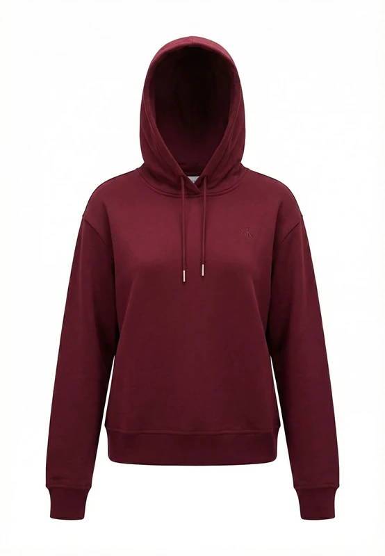 Calvin Klein Women's LS FRENCH TERRY PO HOODIE LV047C224G Sweatshirts, PURPLE (Berry Glaze), S