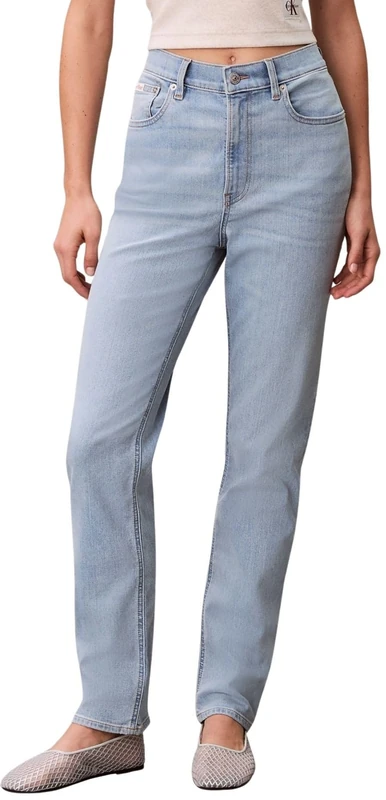 Calvin Klein Women's Jeans New Mom Blue Rain High Waist, Blue (Blue Rain), 25W/32L