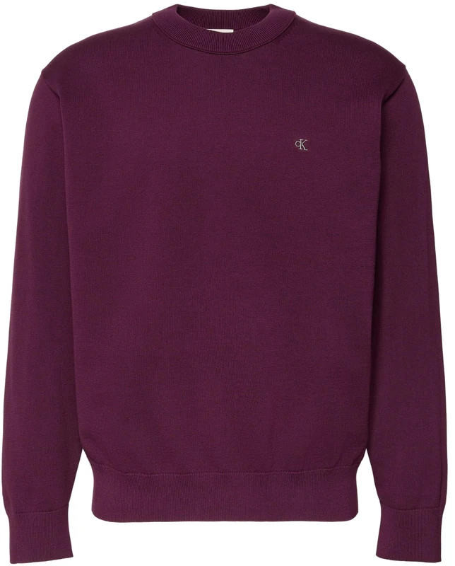 Calvin Klein Men's EU LS Cotton Relaxed CREWNK SWEA LV04RC309G Sweaters, Purple (Passion Plum), XXL_Plus