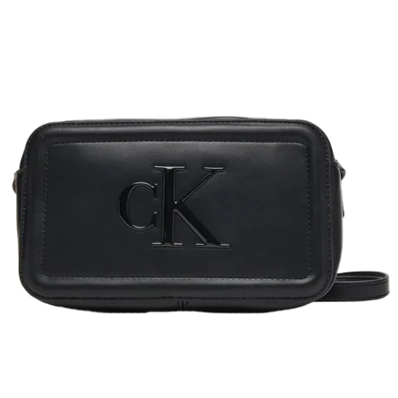 Calvin Klein Women's BOLD CK CAMERA BAG LV04F3220G Crossover, White (Parsnip), One Size