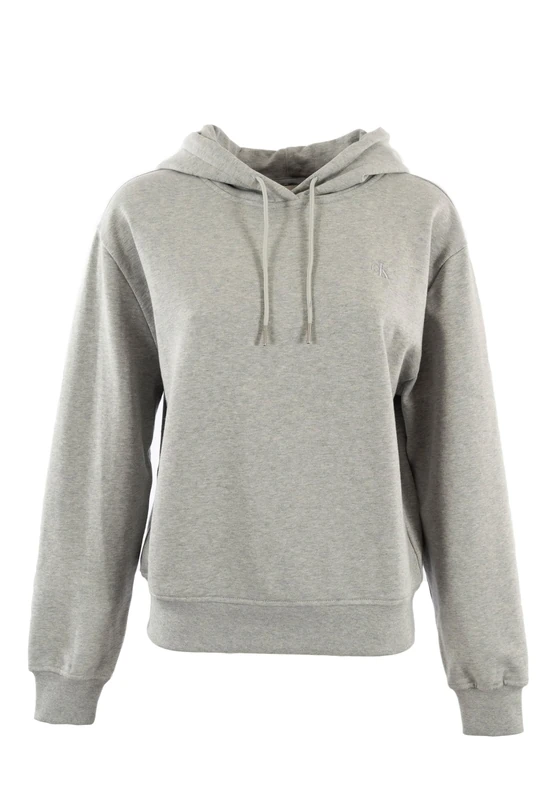Calvin Klein Women's LS FRENCH TERRY PO HOODIE LV047C224G Sweatshirts, GREY (History Heather), L