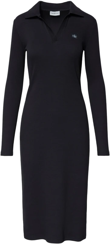 Calvin Klein Women's Johnny Collar Dress - Black, Size L