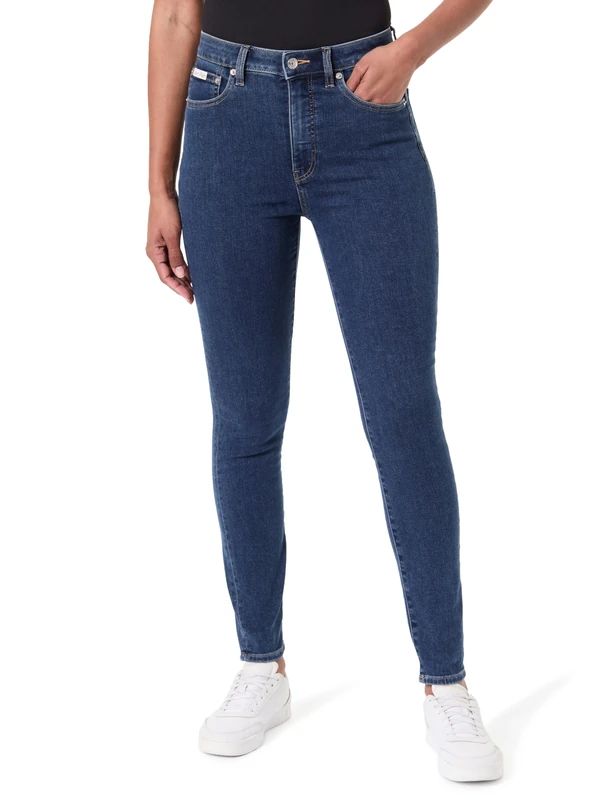 Calvin Klein Women's EU HIGH Rise Skinny Winter Storm LV047E611G Jeans, Blue (Winter Storm), 26W / 30L