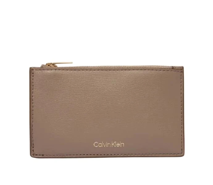 Calvin Klein Women's FOIL Logo TOP Zip Cardcase LV04F1090G Cardholder, Brown (Desert Taupe), One Size - Image 1