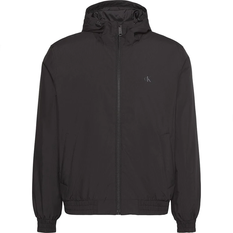 Calvin Klein Men's LS HOODED RIPSTOP HARRINGTON JKT LV04RE516G Jackets, BLACK (Black), L