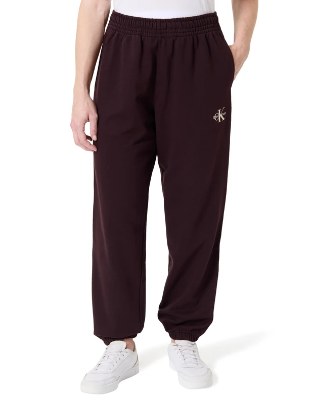 Calvin Klein Women's MONOLOGO French Terry Jogger LV047B235G Sweatpants, Purple (Mocha Brown), S