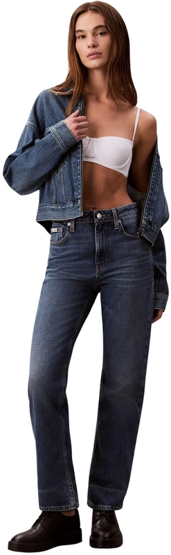 Calvin Klein Women's HIGH Rise Straight Stanton LV047D743G Jeans, Blue (Stanton), 29W / 32L
