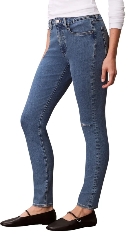 Calvin Klein Women's EU MID Rise Skinny Blue Jay LV047E616G Jeans, Blue (Blue Jay), 24W / 34L