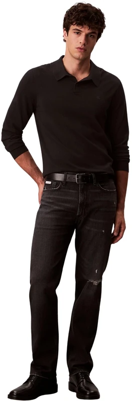 Calvin Klein Men's STNDRD STRGHT Washed Cinder Jean LV04RD720G Jeans, Black (Washed Cinder), 36W / 34L