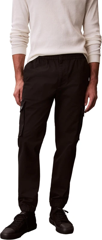 Calvin Klein Men's Skinny Elastic Cotton Cargo Pant LV04RD608G Casual Pants, Black (Black), XXL_Plus