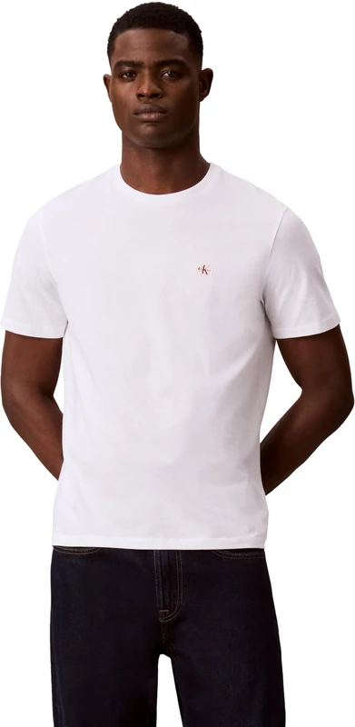Calvin Klein Men's SS Badge TEE 2PK LV04RD248G Tees, Multi (Maritime Navy/Bright White), XL - Image 1