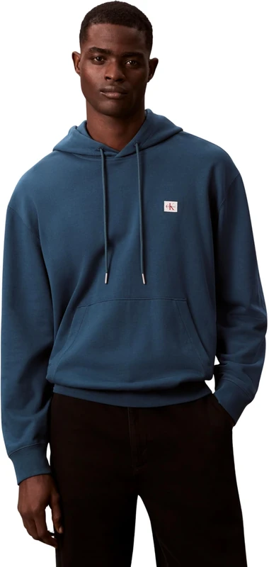 Calvin Klein Men's LS 350TERRY EU WHSL BADGE HOODIE LV04RC274G Sweatshirts, BLUE (Navy Teal), XXL_Plus