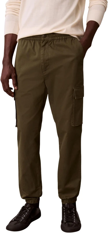 Calvin Klein Men's Skinny Elastic Cotton Cargo Pant LV04RD608G Casual Pants, Beige (Fatigue), XS