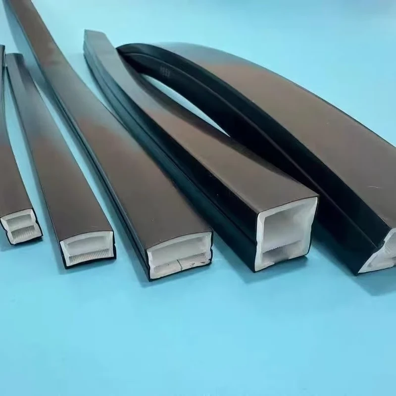 5/10M Silicone LED Channel Transparent Bendable Flexible Waterproof Tube IP67 Water DIY Strip Lights Need to Pass Through Silicone Channel (LED Light Strip not Inclded) (T2010 Black, Length: 10m)