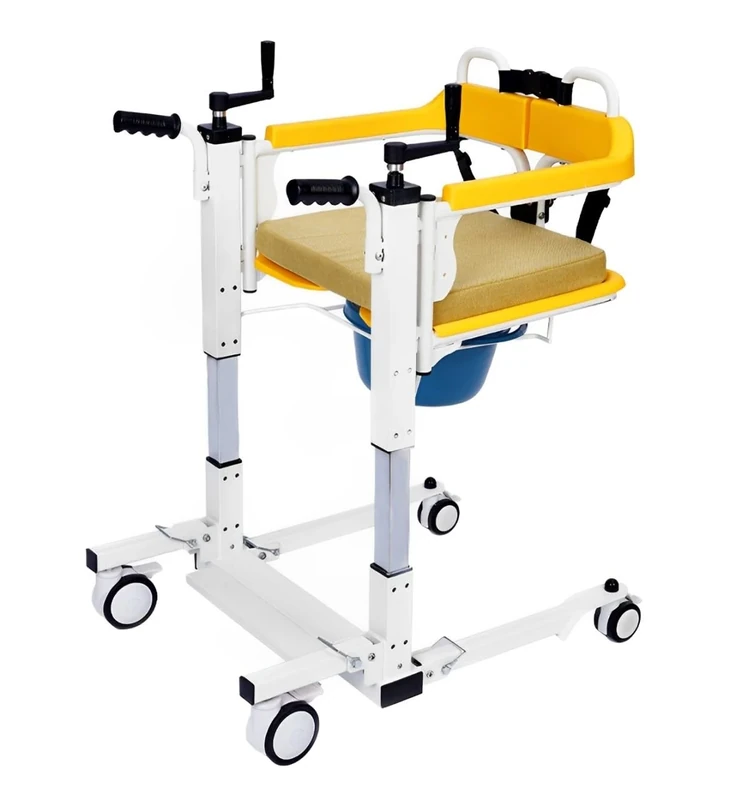 Multifunction Patient Transferred Lift Chair Portable Durable Transfer Wheelchair for Disabled Elderly Patient Adjustable Self-Service Transport Chair Bedside Care Lift Bath Chair Bedside Commodes