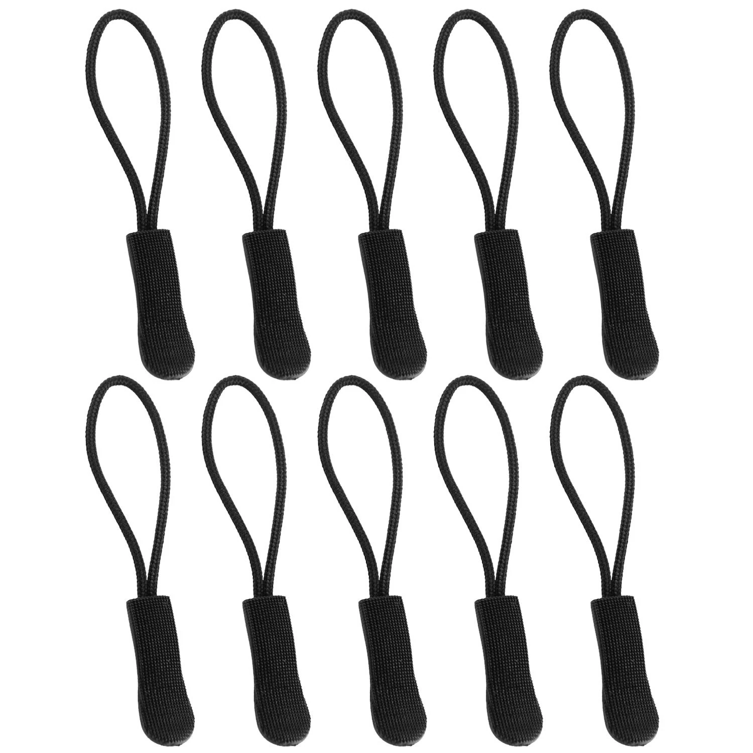 LHZHLE Zip Pull Replacement for Suitcase: 10 Pcs Black Zipper Pulls Cord for Bags Jacket Luggage