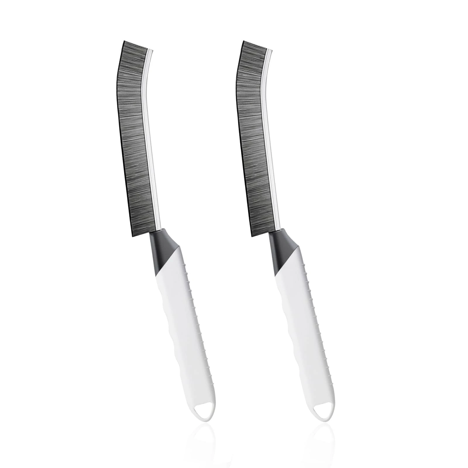 SUOXU Cleaning Brush Toilet Brush,Home Kitchen Bathroom Window Crevice Cleaning Brush,2 pcs Hard Bristle Magic Gap Cleaning Tool,Tile Groove Gap Scrubbing Brush-Grey white