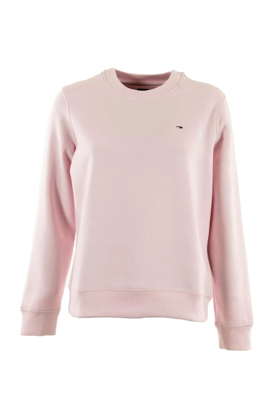 Tommy Jeans Women's TJW REG S FLAG CREW DW0DW19959 Pullover Sweatshirt, PINK (Light Pink), L