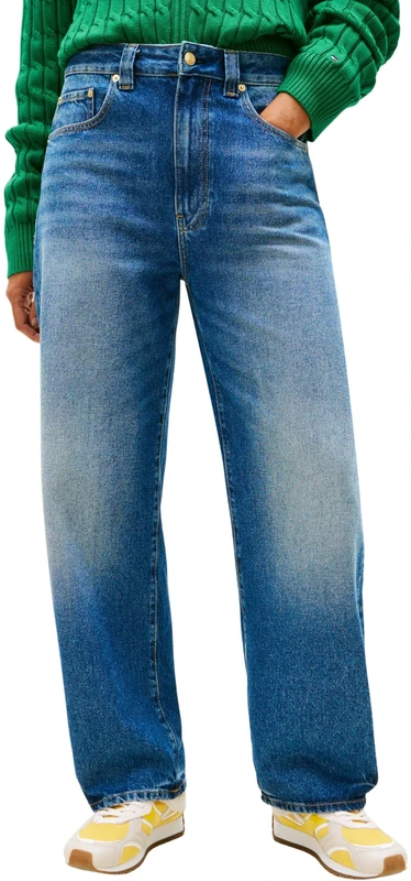 Tommy Hilfiger Women's DNM Glow Barrel RW WW0WW48535 Other Jeans, Denim (Glow), 27W / 32L