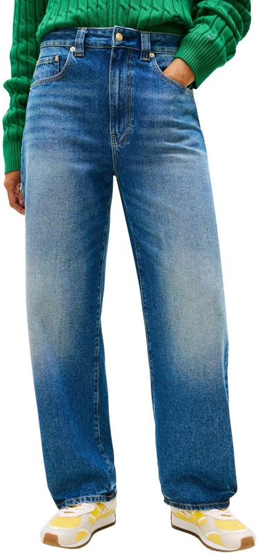 Tommy Hilfiger Women's DNM Glow Barrel RW WW0WW48535 Other Jeans, Denim (Glow), 25W / 32L