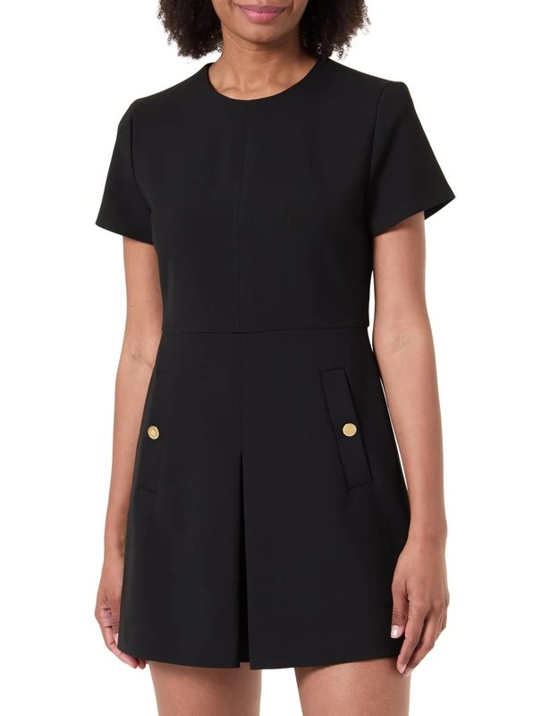 Tommy Hilfiger Women's Punto MINI Dress WW0WW47970 Flare Dress, Black (Black), 42