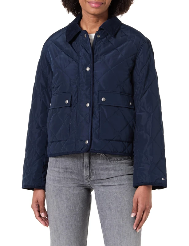 Tommy Hilfiger Women's PADDED FLAG QUILTED JACKET WW0WW47998 Other Jackets, BLUE (Dark Night Navy), XXS