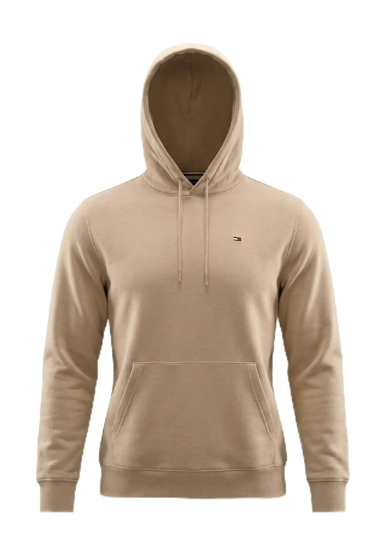Tommy Jeans Men's TJM Reg S Flag Hoodie Ext Dm0Dm20742 Pullover, Beige (Gulf Sand), 4XL Plus