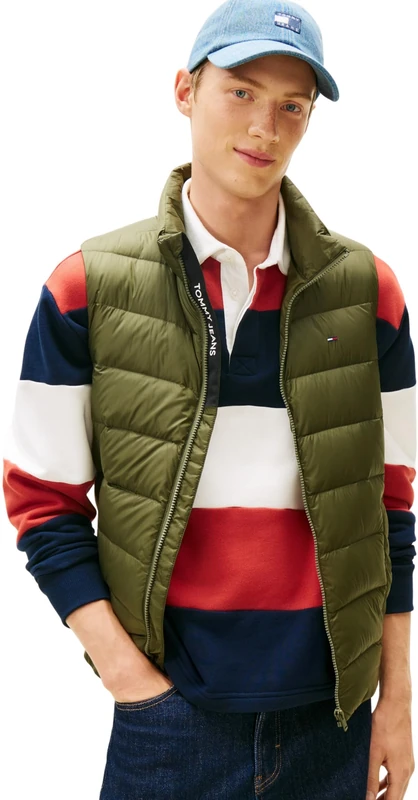 Tommy Jeans Men's TJM LT DOWN VEST EXT DM0DM20663 Vest, GREEN (Dark Greenery), S