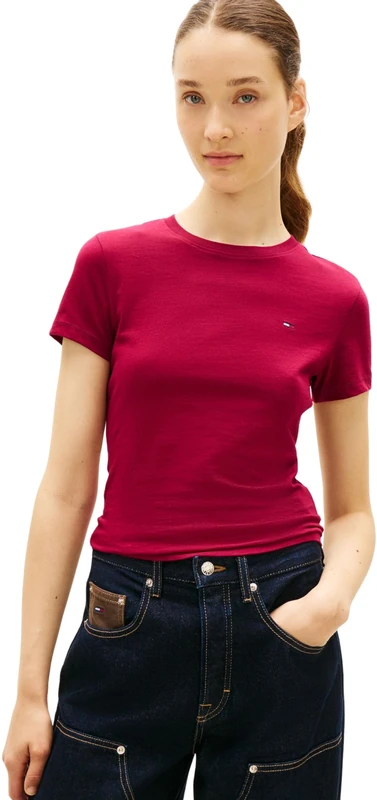 Tommy Jeans Women's Tjw 3Pack C-Neck Tee Dw0Dw22175 S/S T-Shirt, Multi (Black/Ecru/Red Alert), XL