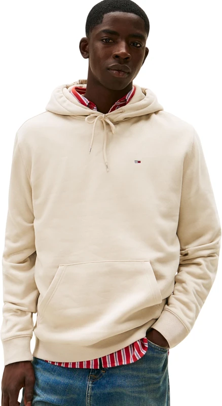 Tommy Jeans Men's TJM Reg S Flag Hoodie Ext Dm0Dm20742 Pullover, Beige (Gulf Sand), XXL