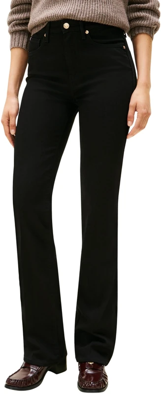 Tommy Hilfiger Women's DNM Black Bootcut RW WW0WW48798 Bootcut, Denim (Black), 24W / 32L