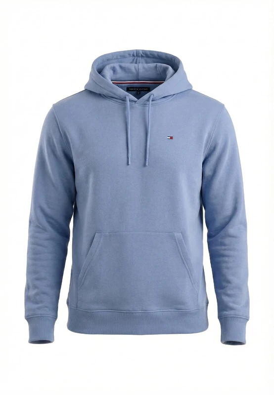 Tommy Jeans Men's TJM Reg S Flag Hoodie Ext Dm0Dm20742 Pullover, Blue (Light Horizon Blue), XL
