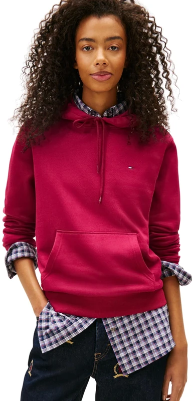 Tommy Jeans Women's Tjw Reg S Flag Hoodie Dw0Dw19958 Pullover, Purple (Lavish Cerise), M
