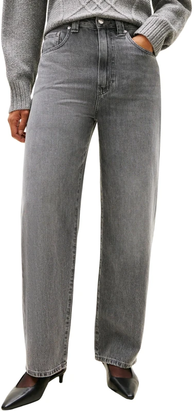 Tommy Hilfiger Women's DNM Grey Barrel RW WW0WW47705 Other Jeans, Denim (Grey), 31W / 30L