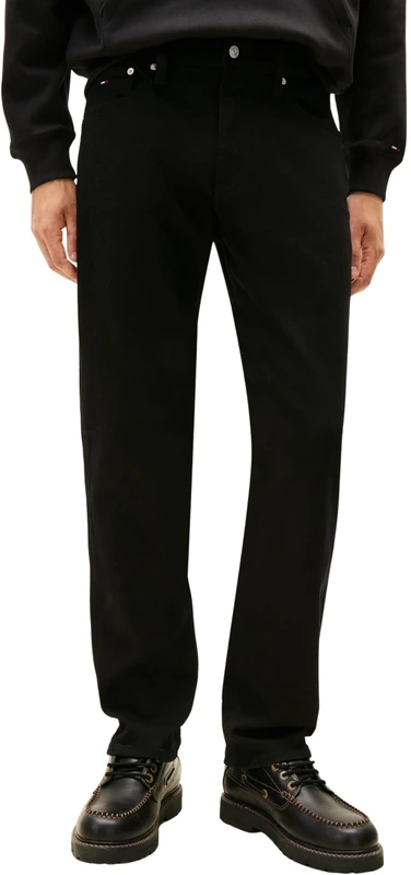 Tommy Jeans Men's Jeans Ryan Straight Slim Fit, Black (Denim Black), 32W/32L