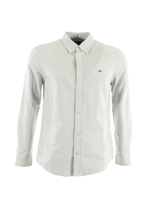 Tommy Jeans Men's TJM Slim Stripe Oxford Shirt EXT DM0DM20668 L/S Shirt, Blue (Nordic Iris/Stripes), L