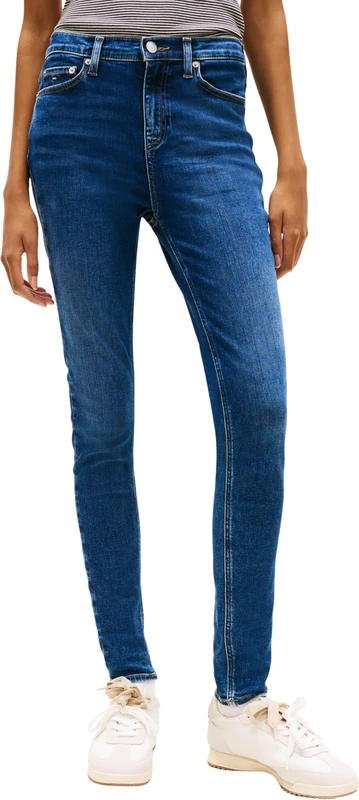 Tommy Jeans Women's Nora MR SKNY EI1256 DW0DW22455 Skinny, Denim (Denim Dark), 26W / 32L
