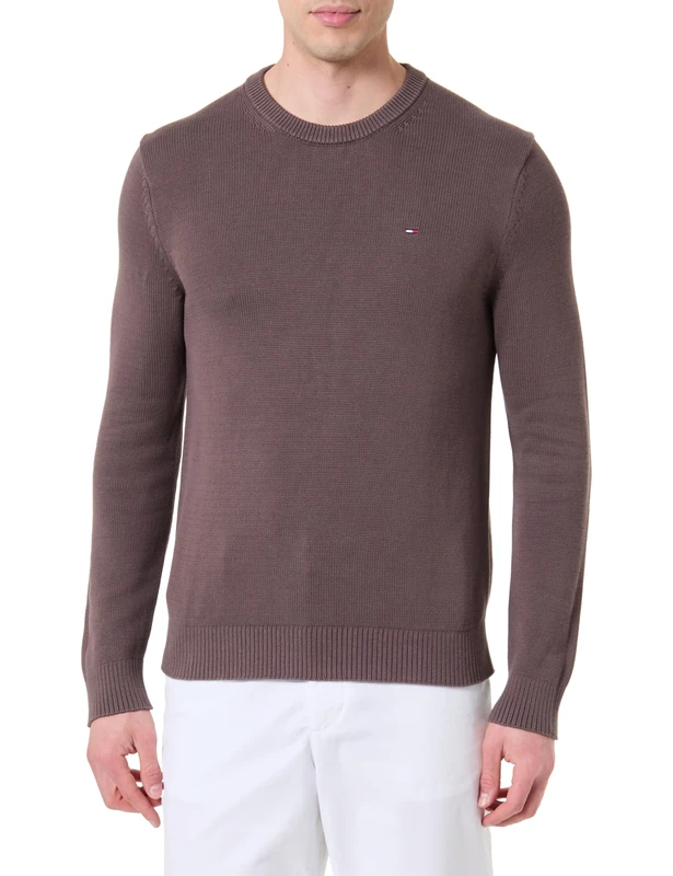 Tommy Jeans Men's TJM Slim Ess Sweater Ext Dm0Dm21787 Pullover, Brown (Black Walnut), S