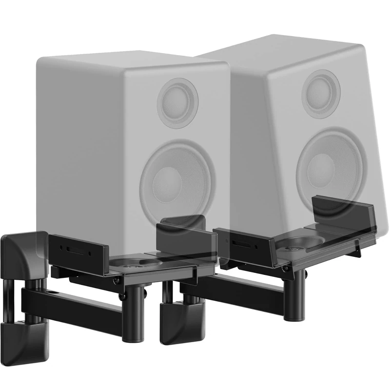 PUTORSEN Speaker Wall Mount – Fully Adjustable Universal Speaker Bracket Wall, 2 Pack Boxes Wall Mount, Holds up to 25 kg