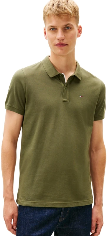 Tommy Jeans Men's TJM Slim Placket Polo EXT DM0DM20676 S/S Polo, Green (Dark Greenery), XS