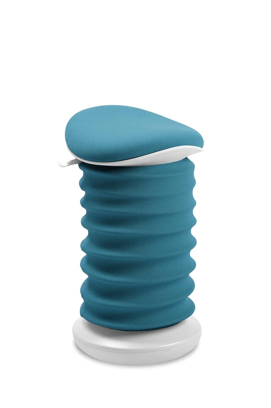 TOPSTAR Sitness 4D EGR Certified Dynamic Stool Papyrus White Petrol - Ergonomic Office Stool - Height Adjustable - Strengthens the Back - Relieves the Intervertebral Discs