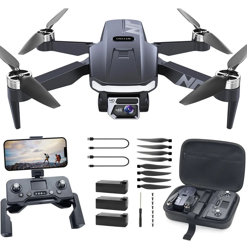 NAFYRE N11 PRO GPS Drone with Camera for Adults 4K UHD, 90 Min Long Flight Time, Long Control Range, Auto Return, Follow Me, Brushless Motor, RC Quadcopter for Beginners