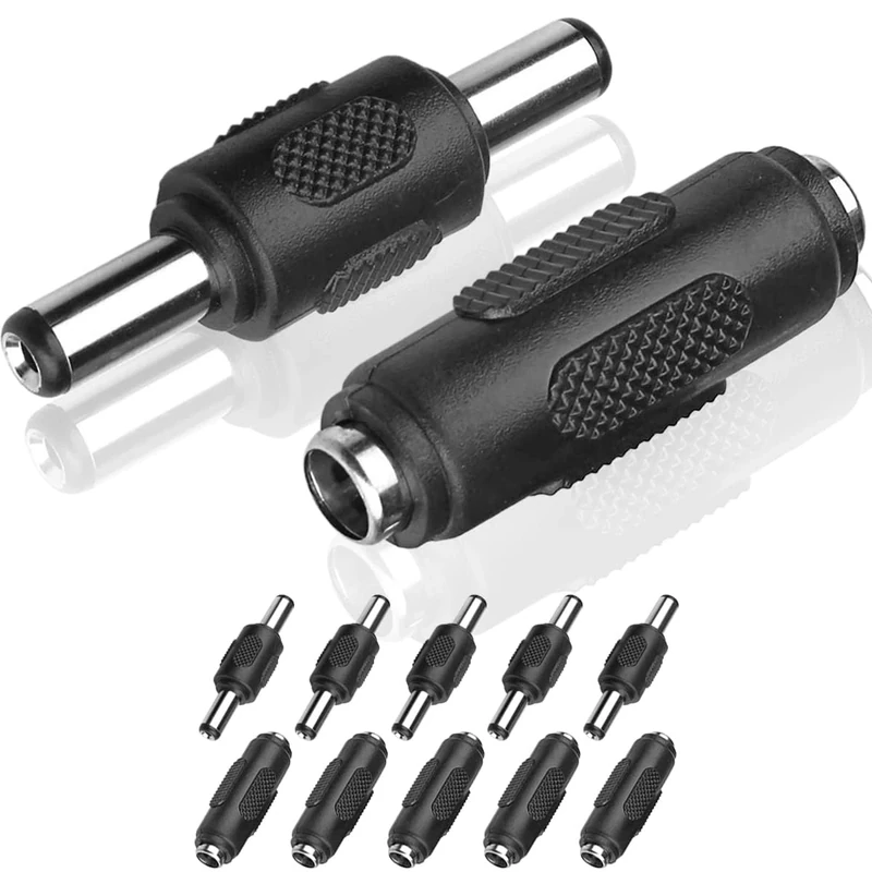 yimeizhiguang 5.5x2.1mm DC Power Coupler 12 Pcs- Secure Locking DC Male to Male & Female to Female Connector Adapter | 12V DC Power Jack Plug for CCTV Cameras, LED Strips, Laptops & Security Systems