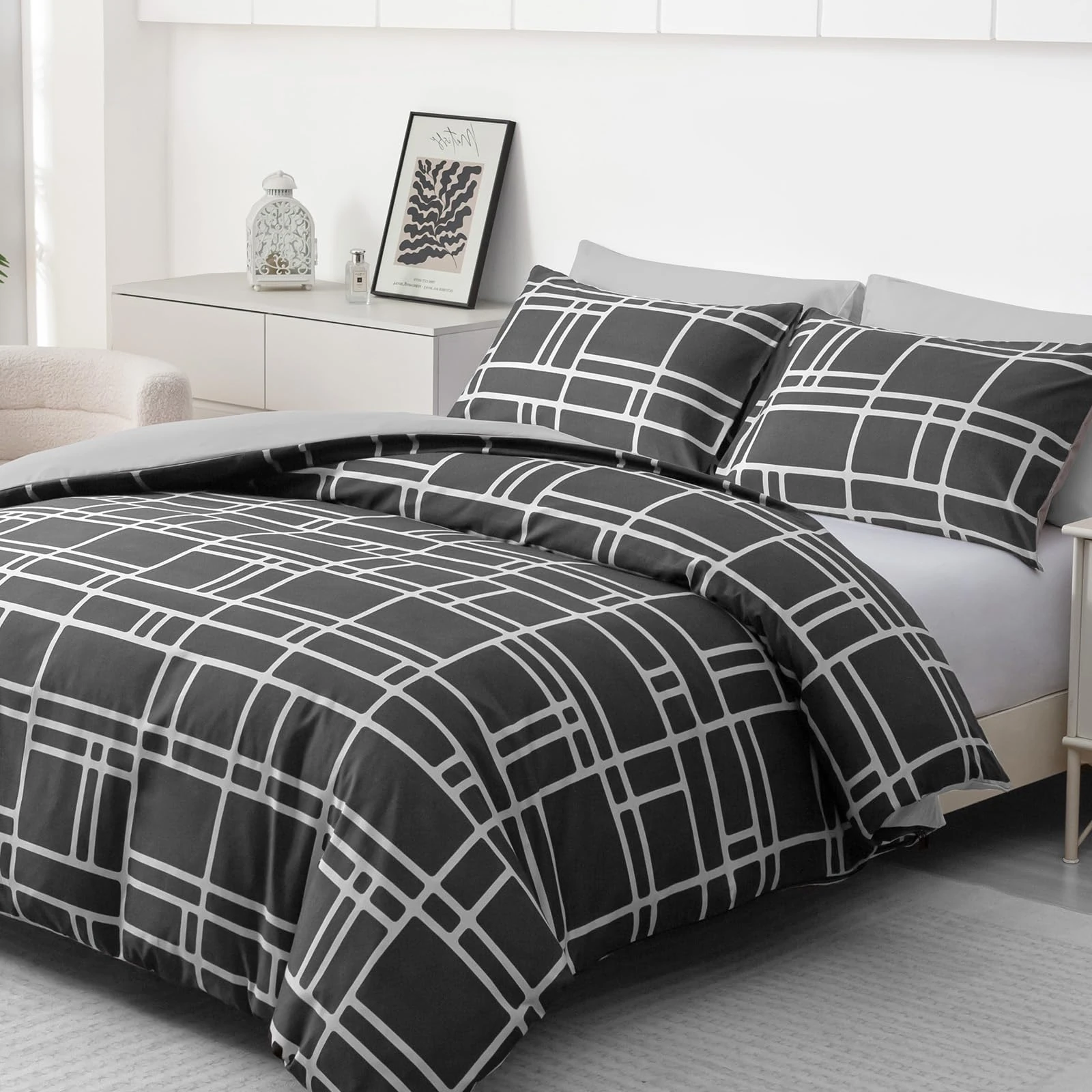 Pamposh Single Duvet Cover Set - Premium Brushed Microfiber Reversible Duvet Cover Single - Hypoallergenic Bedding Sets 2 Pcs - Ultrasoft Quilt Cover Set with Zipper Closure